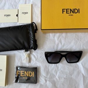Fendi Black and Gold Sunglasses
